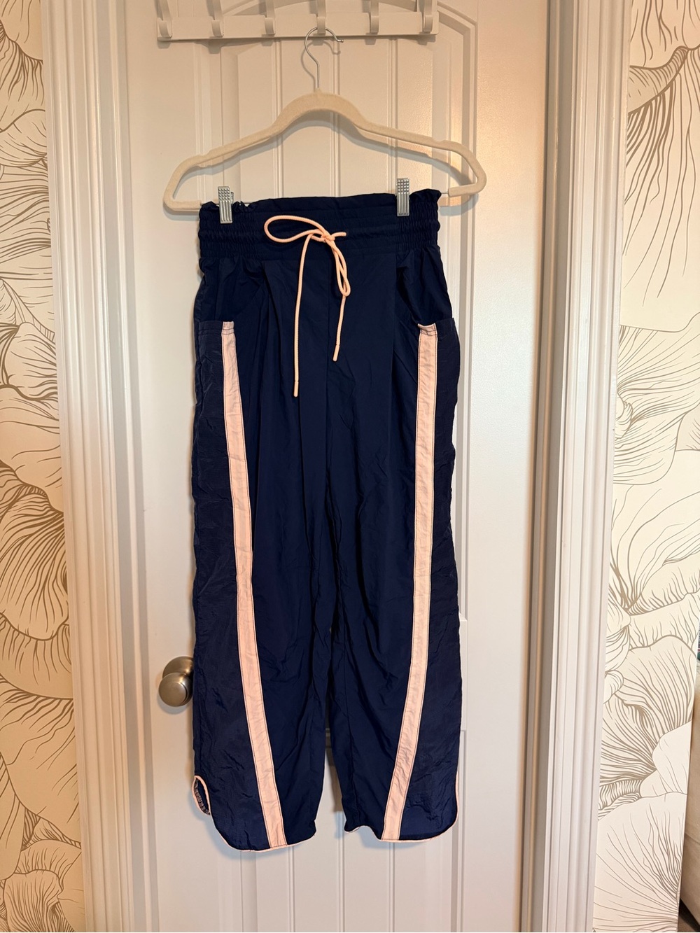 FP Movement Champ is Here Navy with Light Peach Striped Pants CS